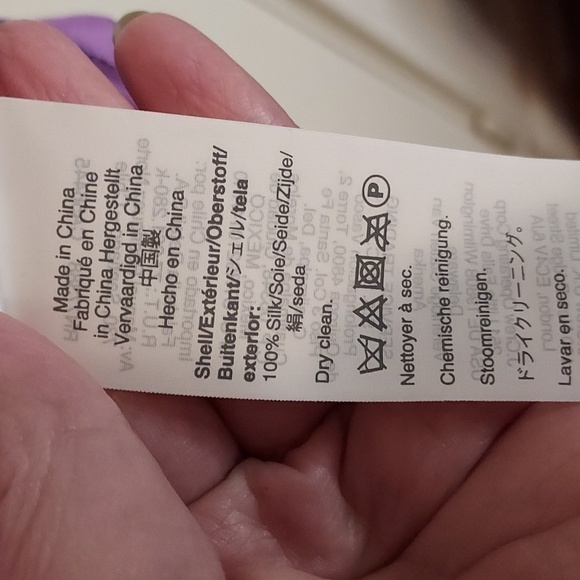 J Crew Collection Silk Twill Top Purple Navy - Picture 8 of 15